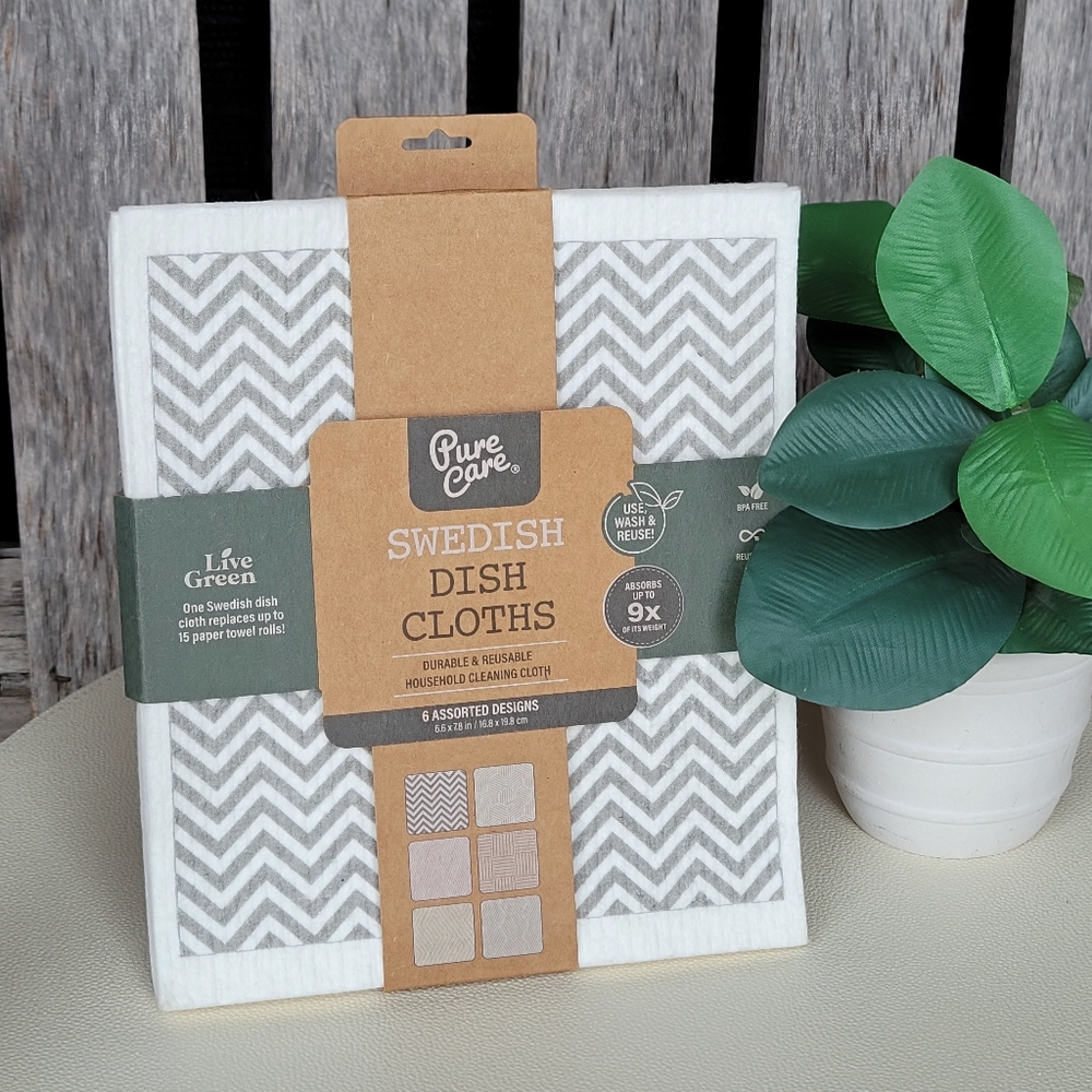 Pure Care Swedish dishcloths set of 6 geometric prints